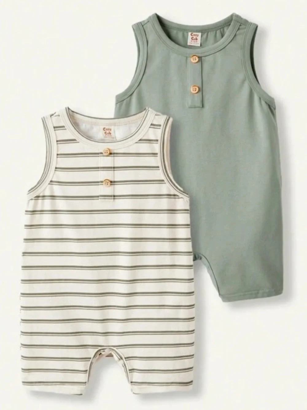 2-Pack Toddler Boy Sleeveless Rompers - 12-18M - Picture 1 of 8